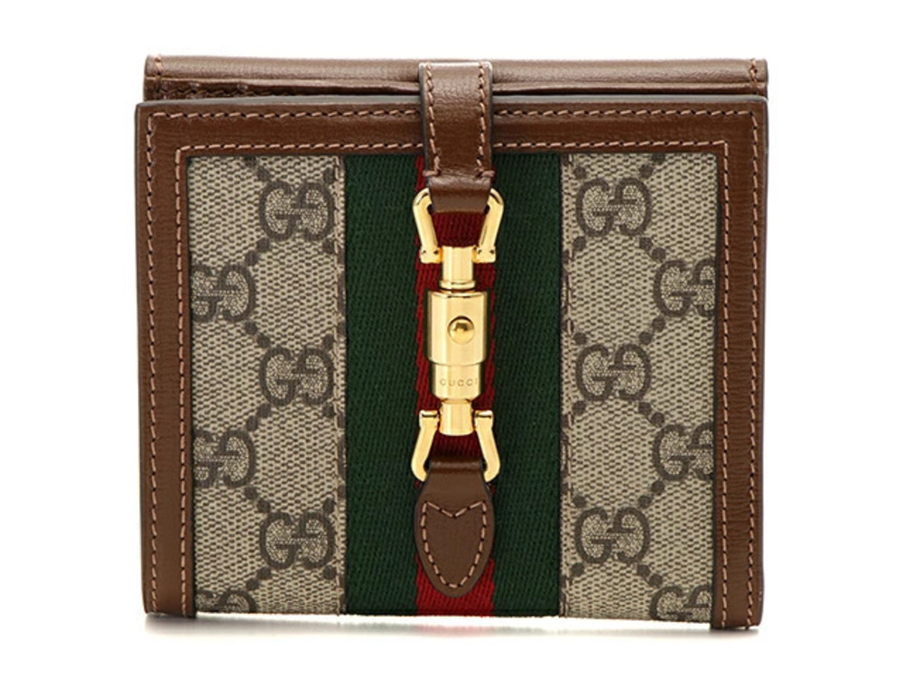 Gucci bi fold wallet Jackie French flap Beige Cream brown